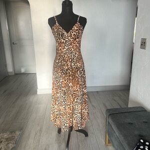 Leopard Print Spaghetti Strap Dress